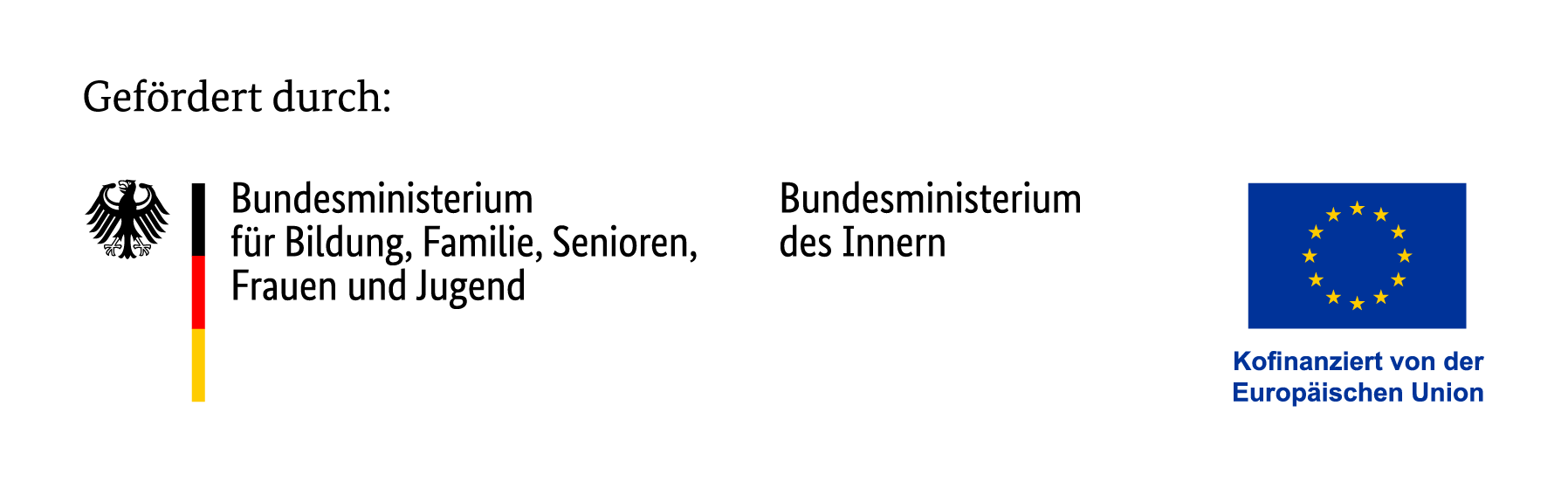 Gef&ouml;rdert durch: Bundesministerium f&uuml;r Bildung, Familie, Senioren, Frauen und Jugend, Bundesministerium des Inneren, kofinanziert von der europ&auml;ischen Union
